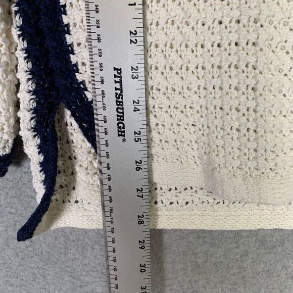 Martha Stewart Collection Women's Size Large Blue White Knit Pullover Sweater To - Picture 4 of 6